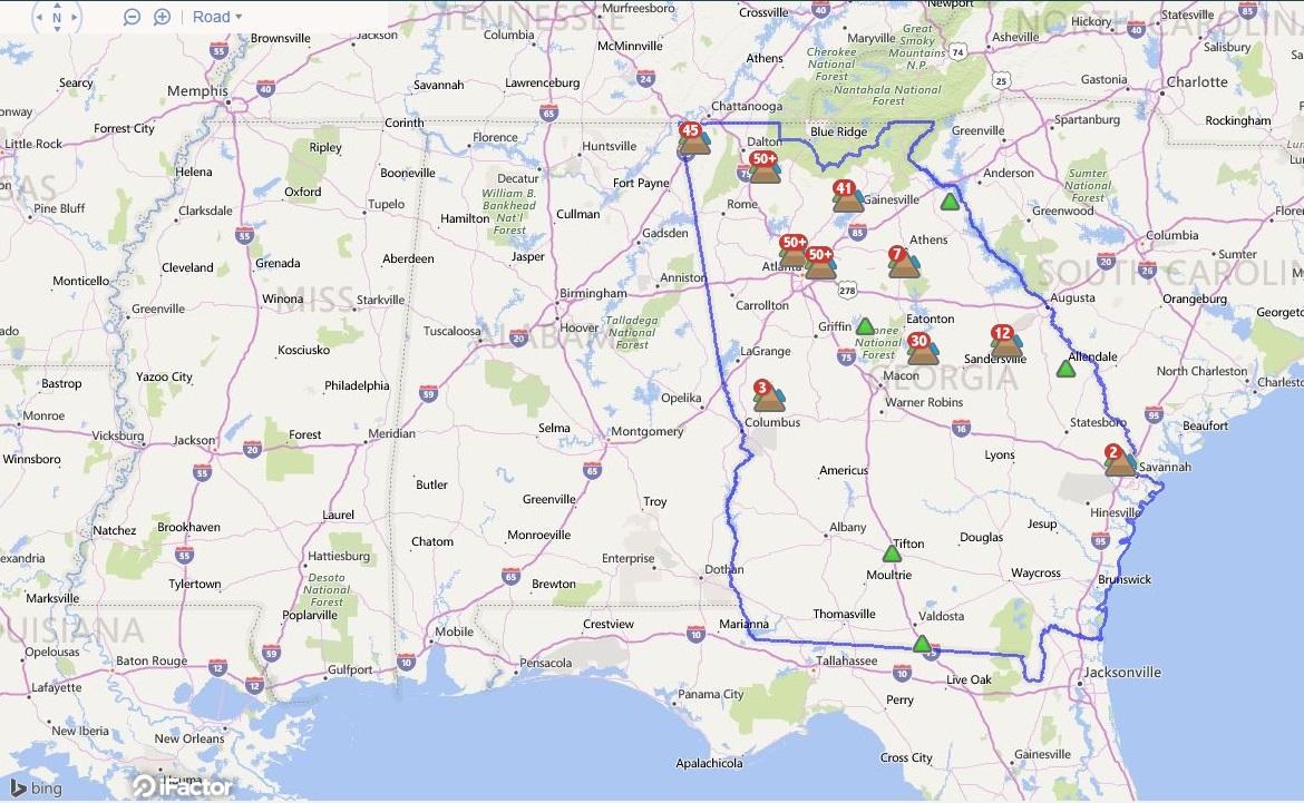 Storms Bring Hail Downed Trees Outages To North Georgia WABE   Outage Map 