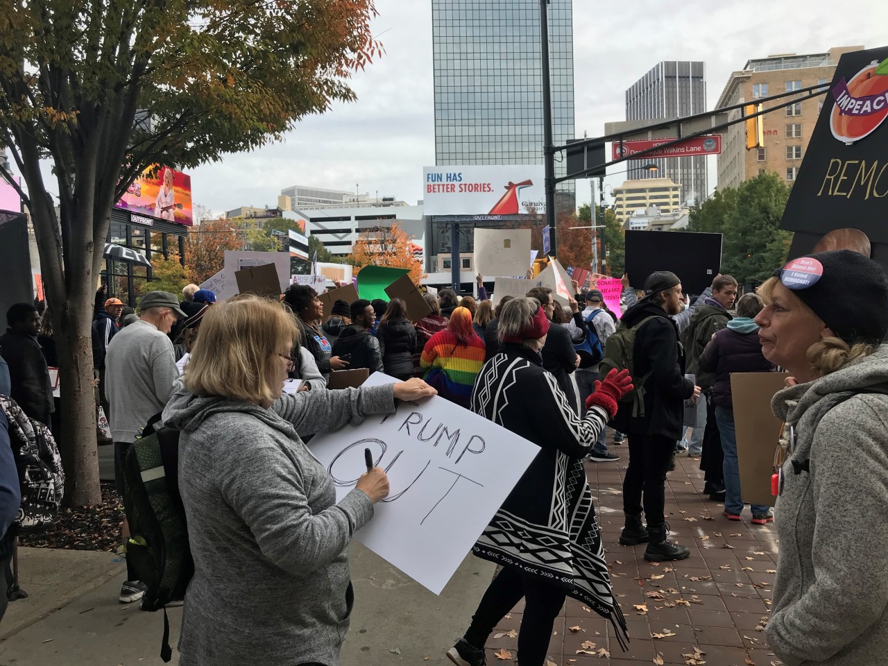 Trump Rally In Downtown Atlanta Draws Hundreds Of Protesters WABE