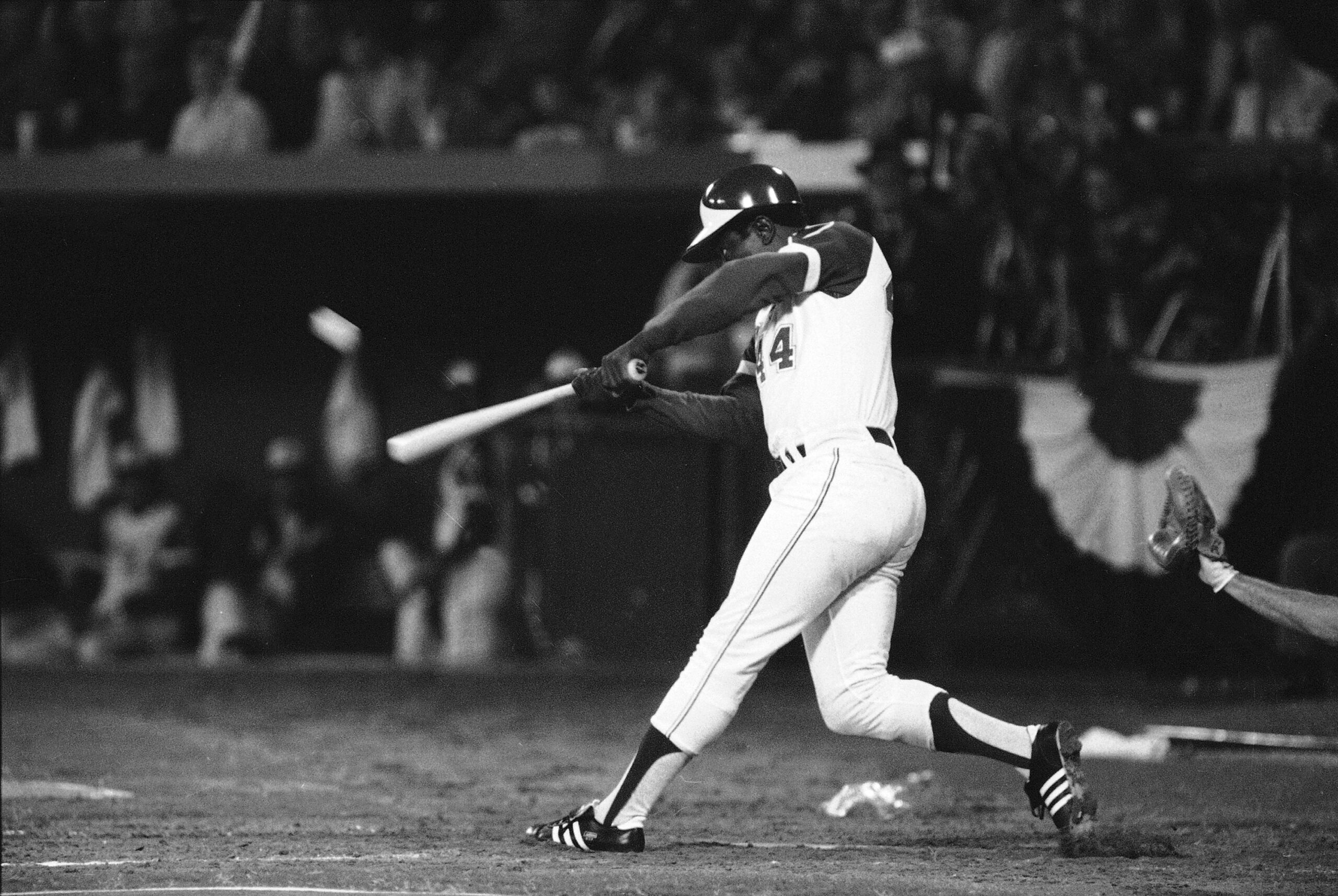 On this day in history, April 8, 1974, Hank Aaron breaks Babe Ruth's home  run record