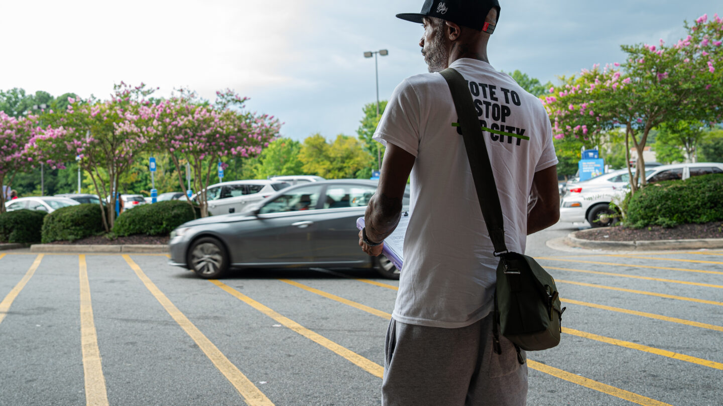 Man with book bag