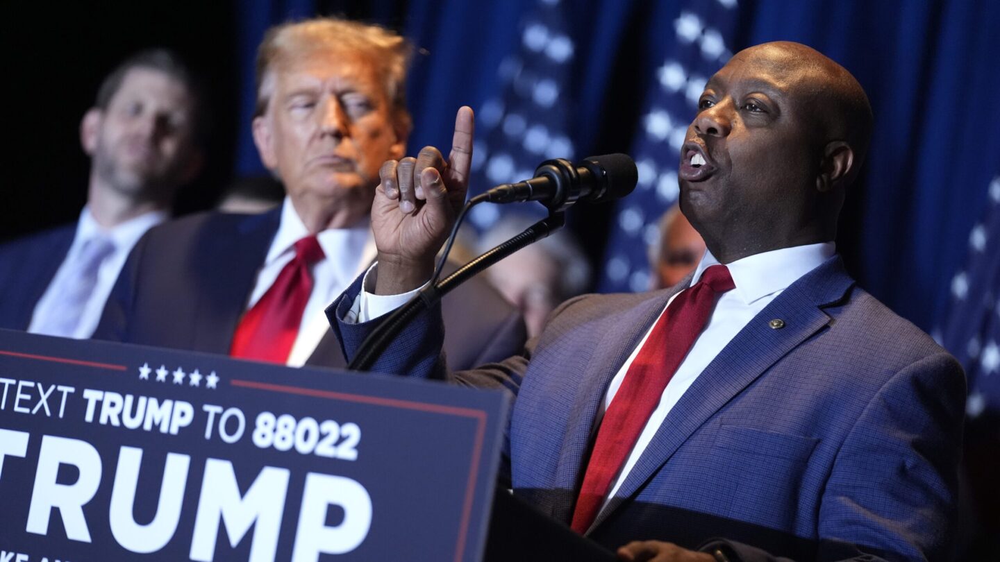 South Carolina Sen. Tim Scott will lead a $14 million campaign targeting minority voters in seven key swing states including Georgia.