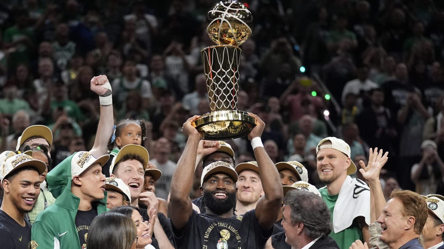 Marietta native and Wheeler High School graduate Jaylen Brown was voted the NBA Finals MVP on Monday as the Celtics clinched a championship.