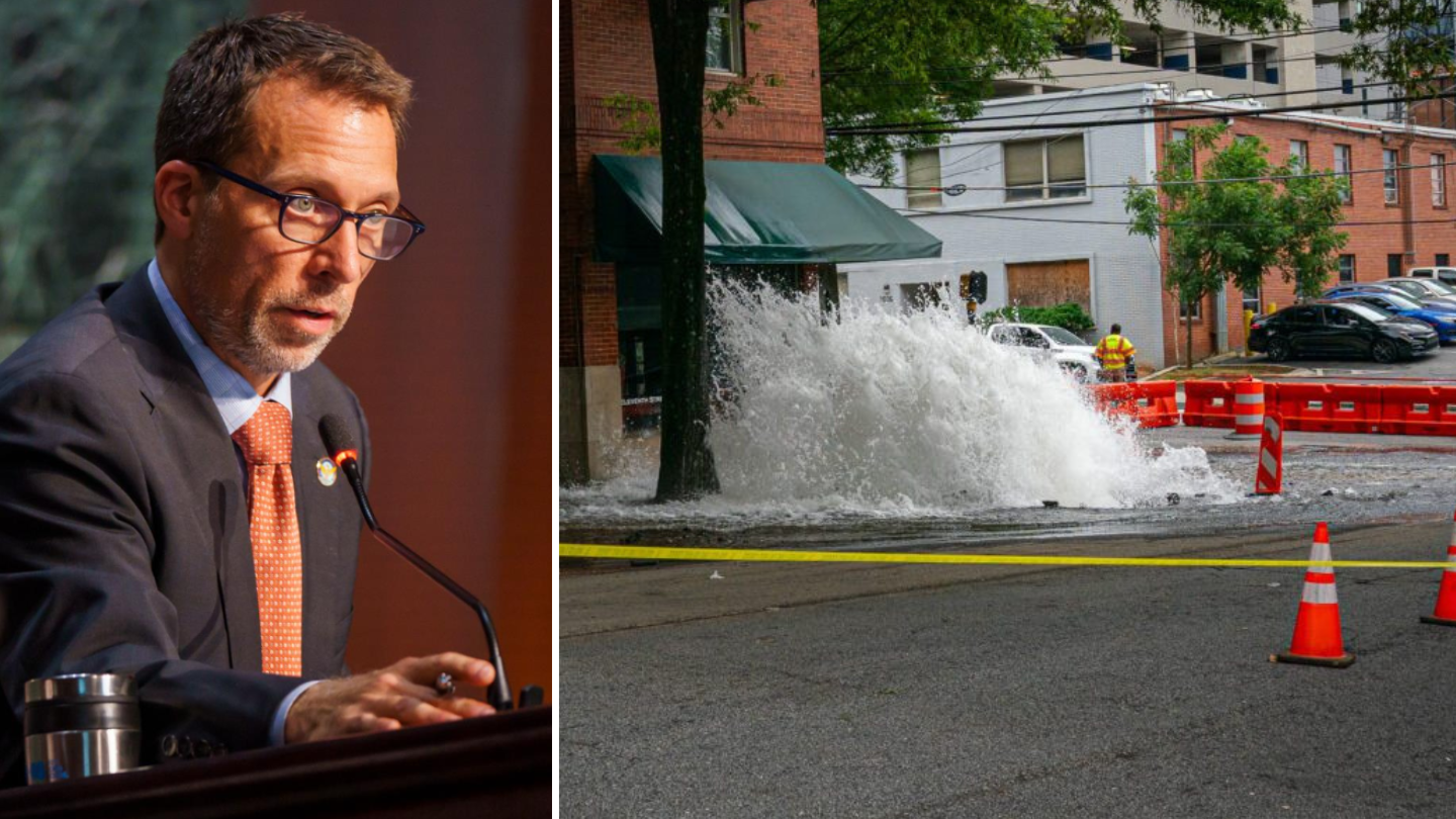 Atlanta City Council President Doug Shipman discusses the city’s newly approved FY2025 budget and the city’s response to the ongoing water crisis. (Photo credit: City of Atlanta and Mathew Pearson/WABE)