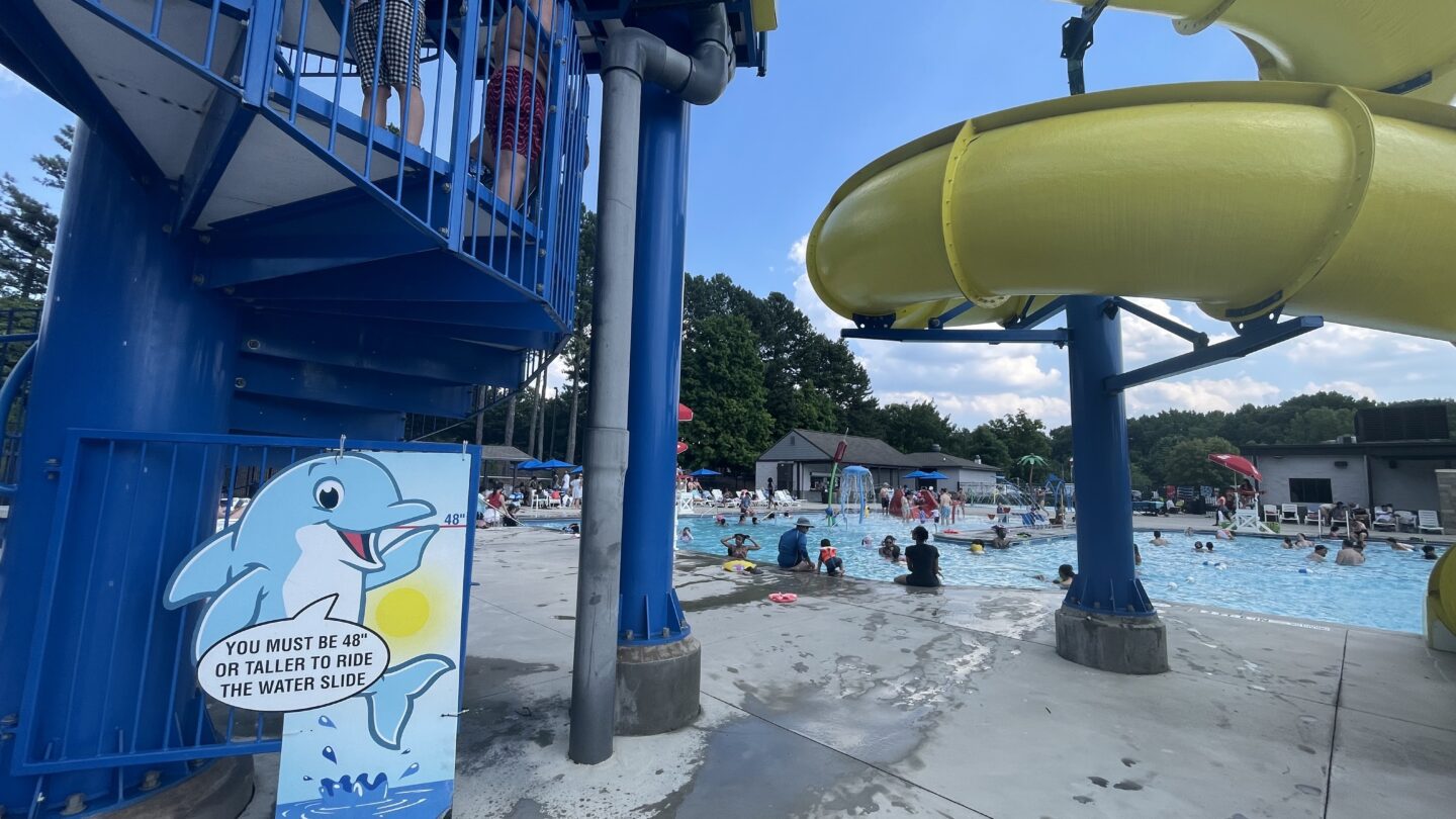 Pool with swimmers