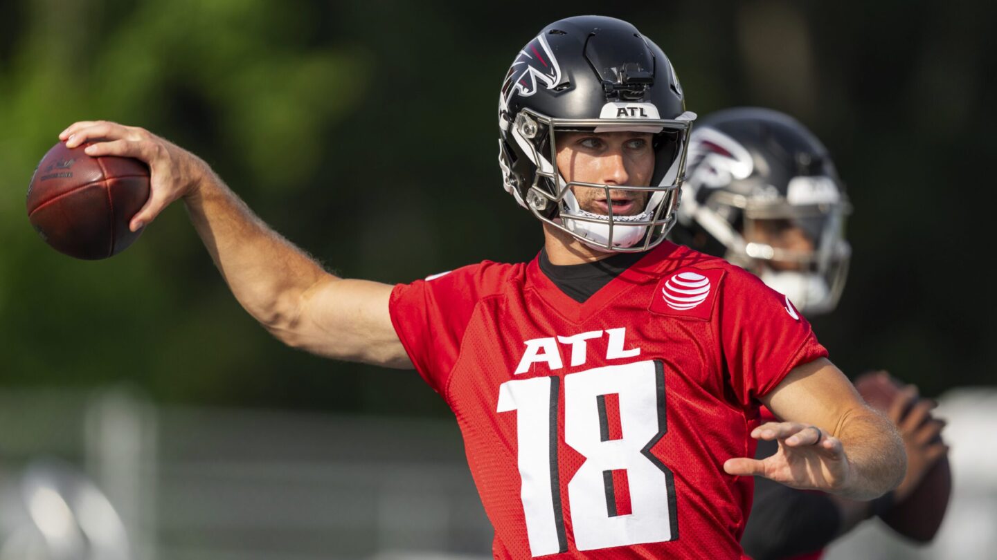 The Atlanta Falcons showed off their new players — and a healthy dose of optimism — in front of fans on Saturday at a local high school.