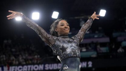 Simone Biles made her much-anticipated Paris Olympics debut on Sunday, Rafael Nadal won his singles match and the U.S. men's basketball team beat Serbia.