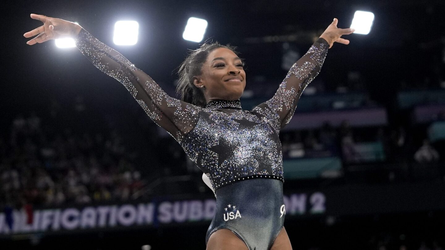 Simone Biles made her much-anticipated Paris Olympics debut on Sunday, Rafael Nadal won his singles match and the U.S. men's basketball team beat Serbia.