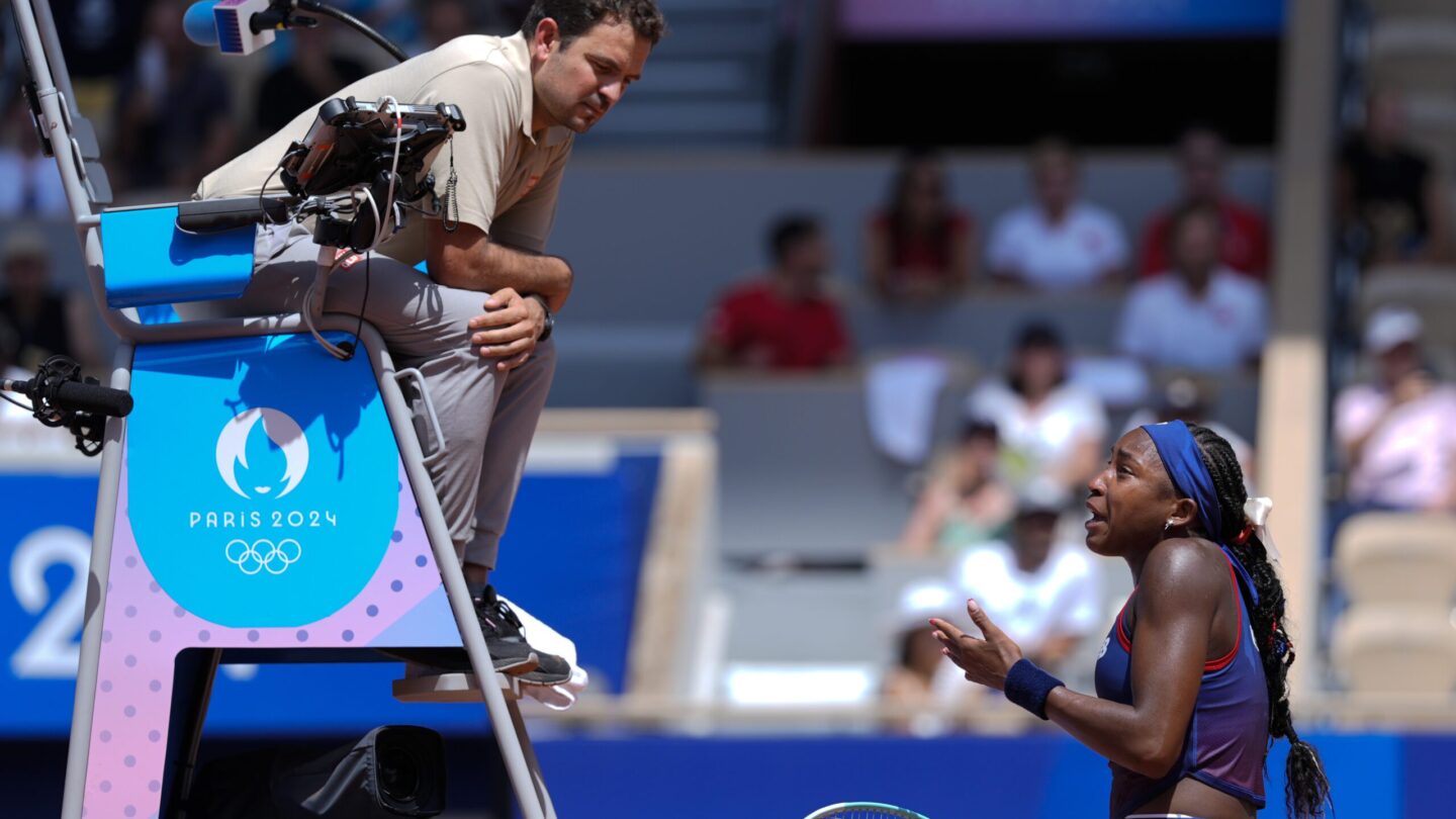 Atlanta native Coco Gauff got into an argument with the chair umpire over a ruling during the reigning U.S. Open champion’s loss to Donna Vekic of Croatia in a Paris Olympics third-round singles match.