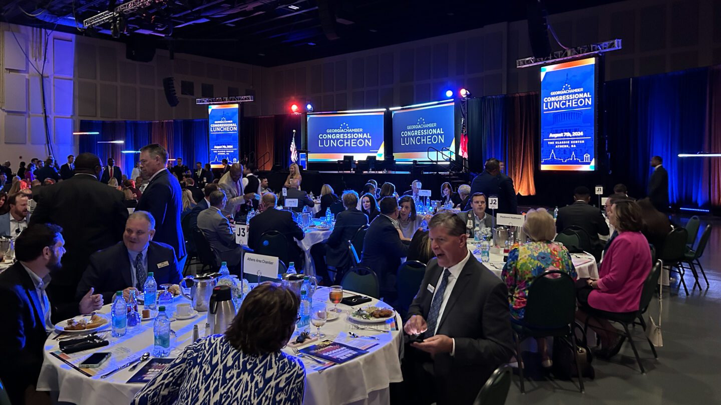 Around 1,500 of Georgia’s business leaders and lawmakers attended the Georgia Chamber Congressional luncheon at the Classic Center in Athens, Georgia.