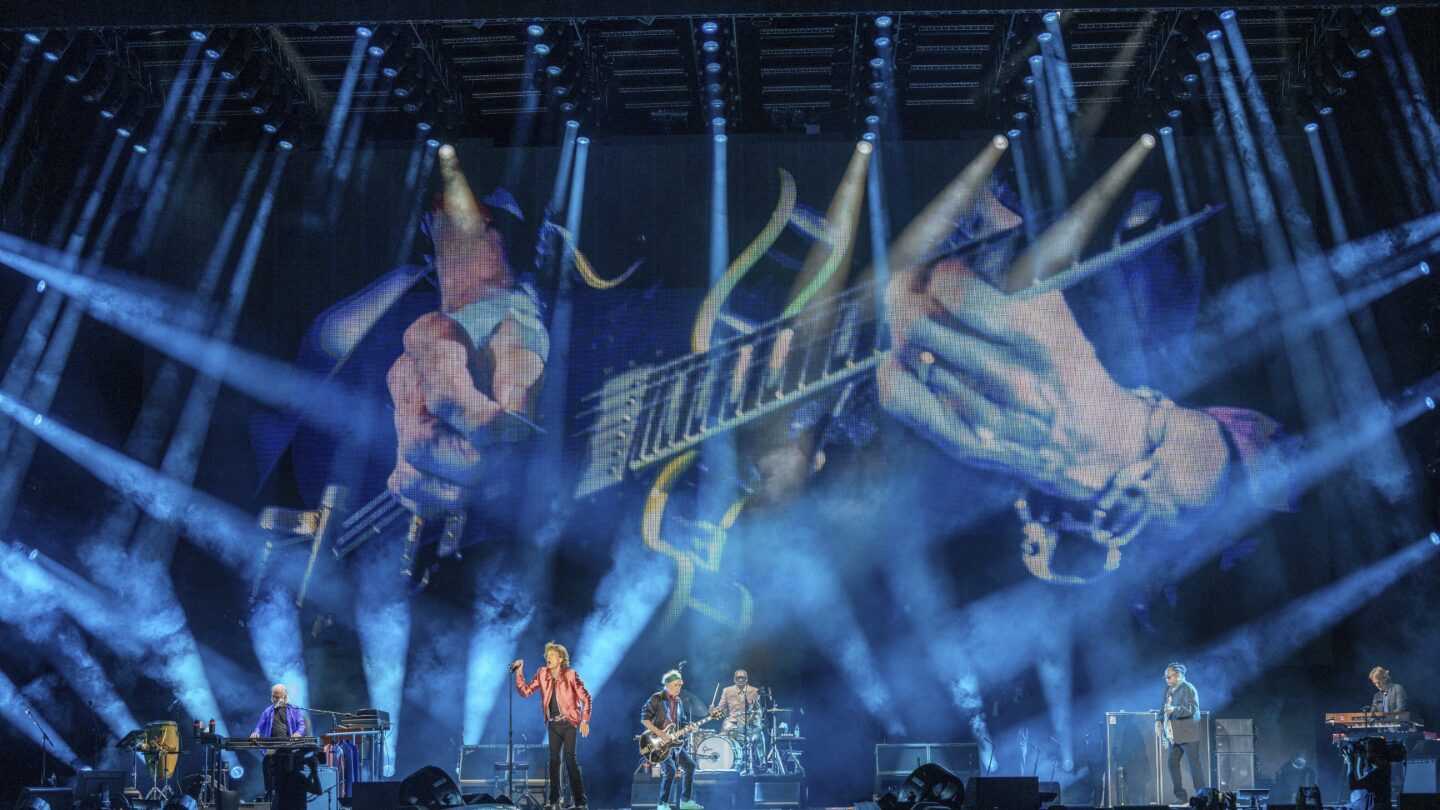 Mick Jagger of The Rolling Stones performs during the 