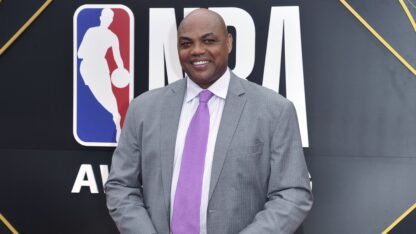 Charles Barkley stands for photos at the NBA Awards.