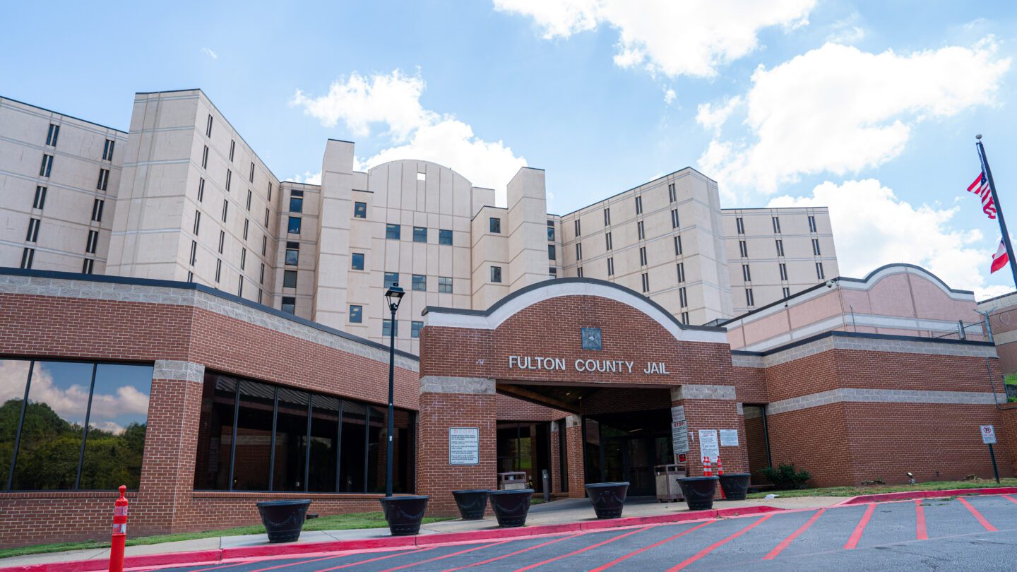 An exterior photo of the Fulton County Jail. (Matthew Pearson/WABE)