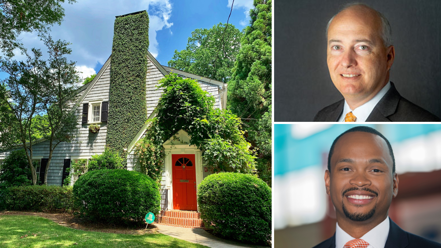 A picture of a home on the left, and a portrait of Commissioner Christopher Nunn on the top right and one of Deputy Commissioner for Homeownership Wesley Brooks on the bottom right.