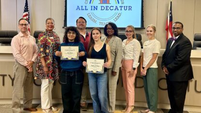 Decatur High School Senior Sophia D’Elena was sworn in as the student representative to the Decatur School Board on Tuesday.