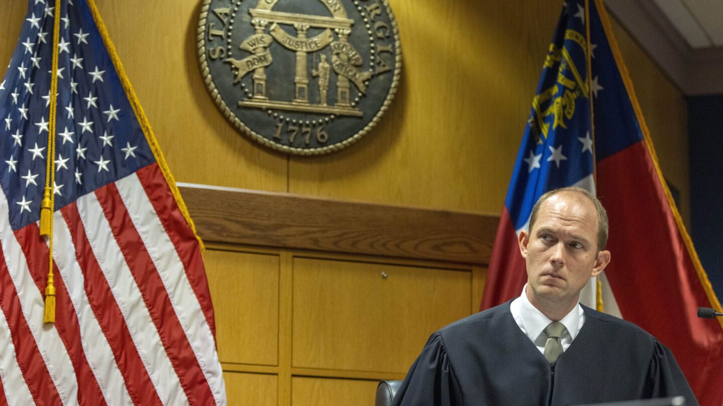 Fulton County Superior Judge Scott McAfee sits in court.