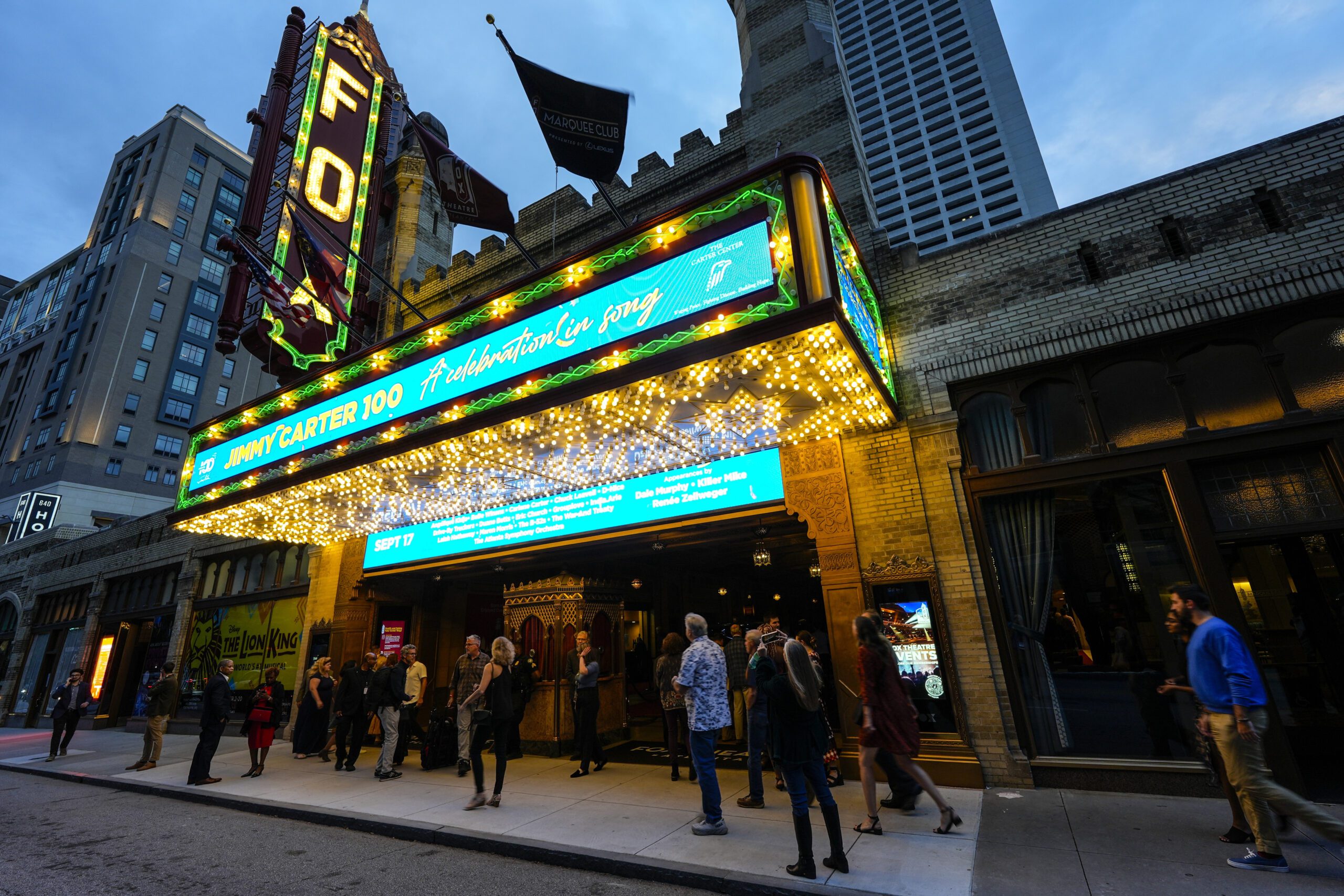 A range of stars from the stage, screen and sport paid tribute Tuesday to former President Jimmy Carter ahead of his 100th birthday at The Fox Theatre in Atlanta.