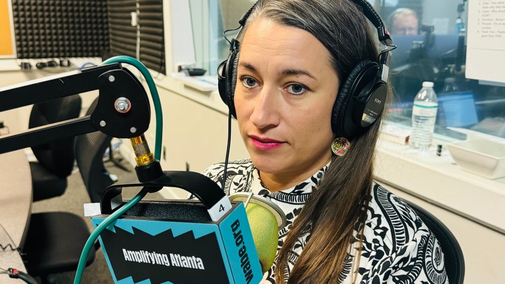 Moki Macias, executive director of Policing Alternatives and Diversion Initiative, sits in the WABE studio for an episode of Closer Look.