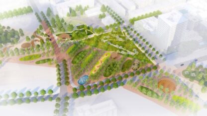 A plan known as The Stitch to cap part of Atlanta's Downtown connector with a park is coming more into focus.