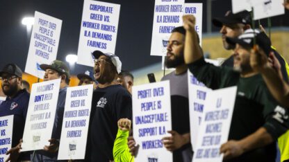 U.S. ports from Georgia to Maine shut down Tuesday when the union representing about 45,000 dockworkers went on strike for the first time since 1977.