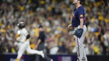 The San Diego Padres beat rookie AJ Smith-Shawver and the Atlanta Braves 4-0 in Game 1 of their NL Wild Card Series on Tuesday night.