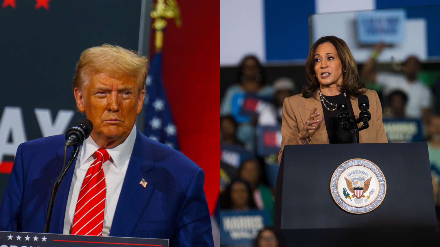 The election between donald trump and kamala harris will be decided by the electoral college.