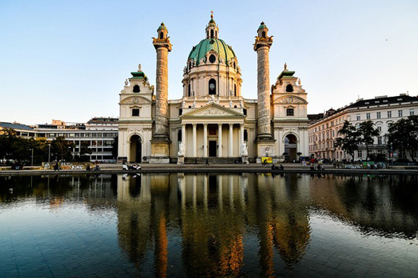 Beautiful view of Vienna from River