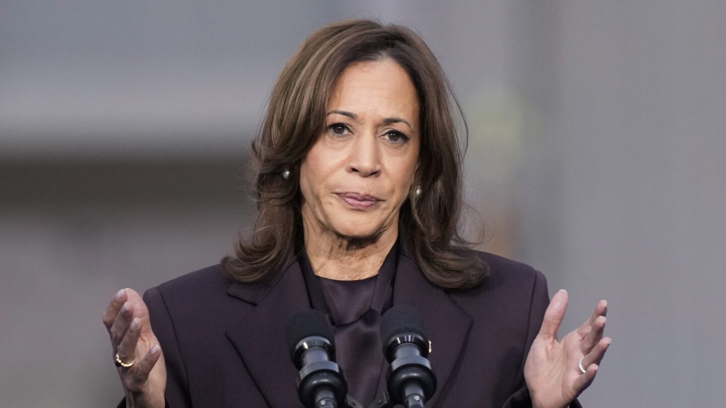 Vice President Kamala Harris delivers a concession speech for the 2024 presidential election on the campus of Howard University in Washington, Wednesday, Nov. 6, 2024.