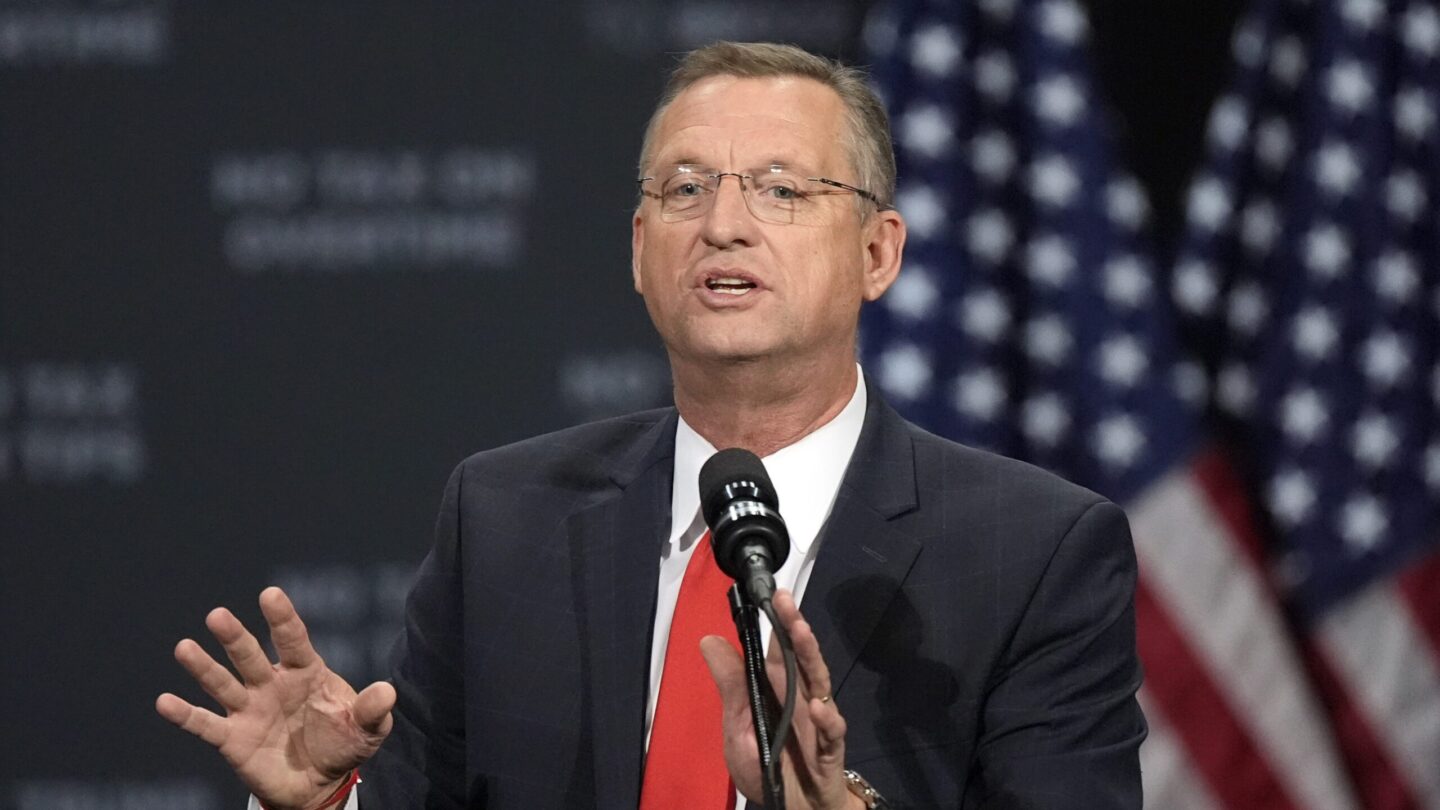 Doug Collins speaks at a Donald Trump campaign event in Atlanta.