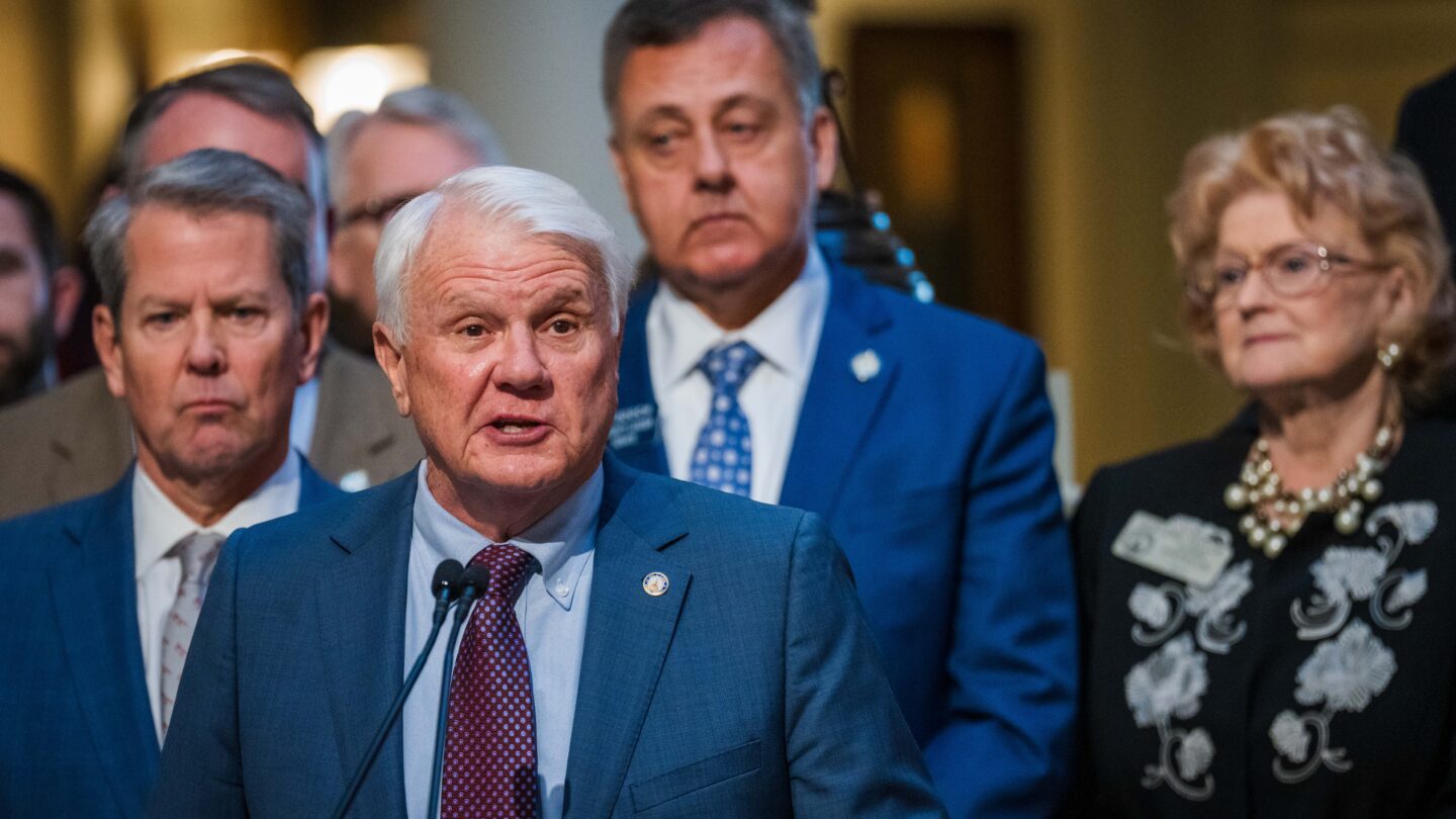 Georgia House Speaker Jon Burns speaks during a press conference.